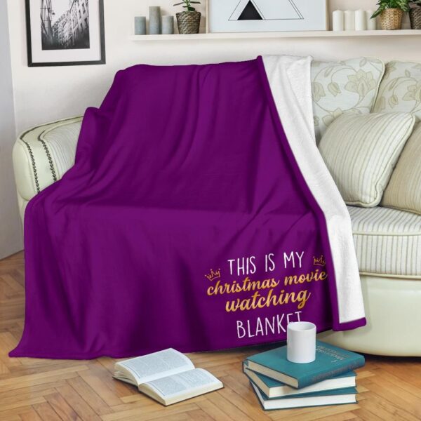 This Is My Christmas Movie Purple Fleece Blanket Sherpa Blanket