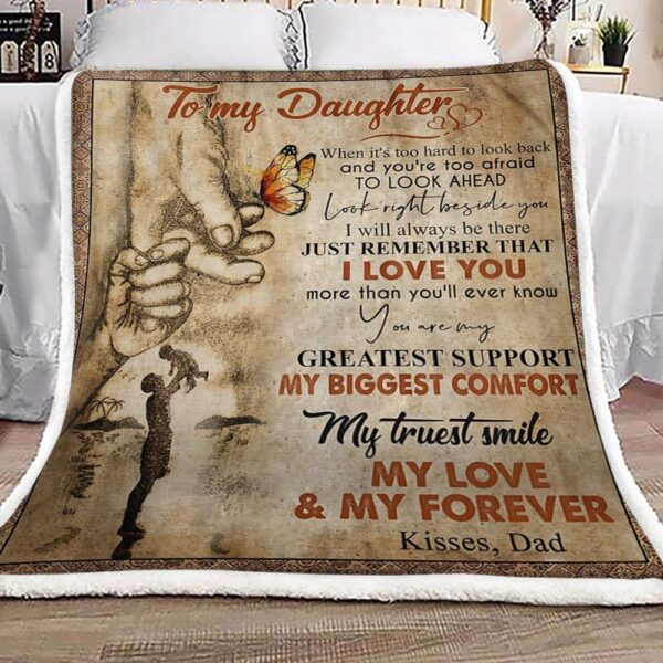 Butterfly Dad To Daughter Fleece Blanket Sherpa Blanket