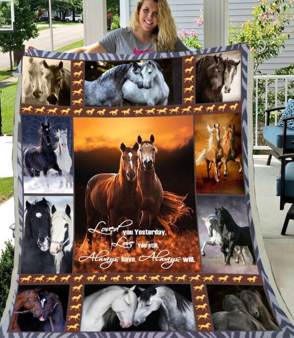 Horse Loved You Fleece Blanket Sherpa Blanket