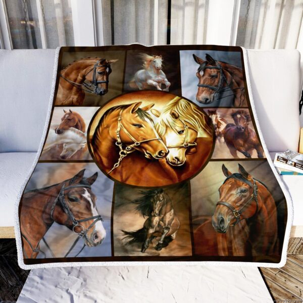 Horse Art Fleece Blanket Sherpa Blanket