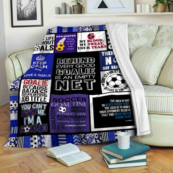 Soccer Goalie Because Badass Fleece Blanket Sherpa Blanket
