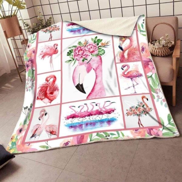 Flamingo Fleece Blanket Sherpa Blanket