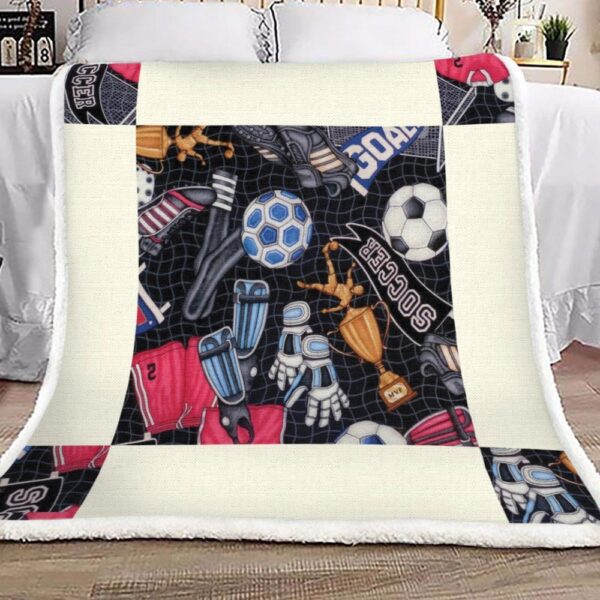 Soccer Time Fleece Blanket Sherpa Blanket