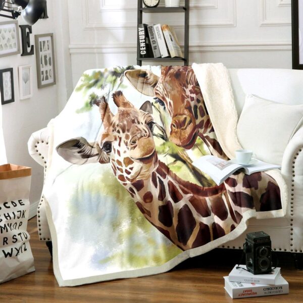Giraffe Fleece Blanket Sherpa Blanket