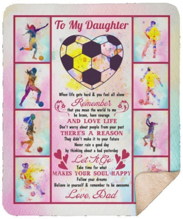 Soccer To My Daughter Fleece Blanket Sherpa Blanket