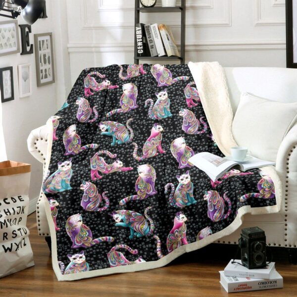 Cat Fleece Blanket Sherpa Blanket