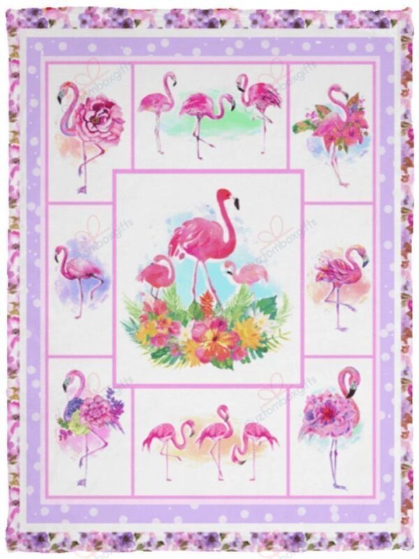 Flamingo Fleece Blanket Sherpa Blanket