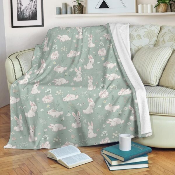 Bunny Pattern 3 Fleece Blanket Sherpa Blanket