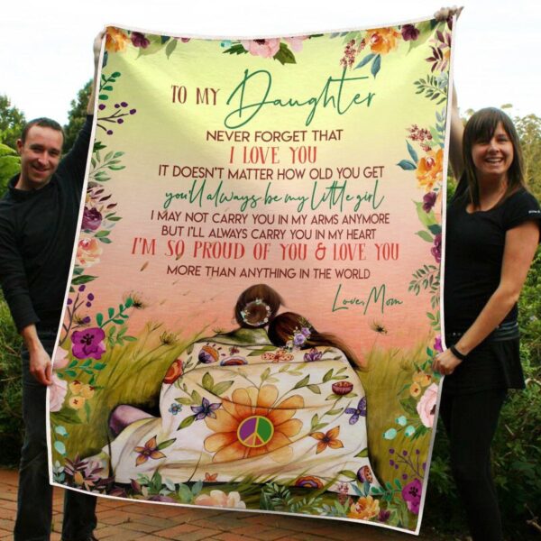 Gift From Mom To My Daughter I Love You Fleece Blanket Sherpa Blanket