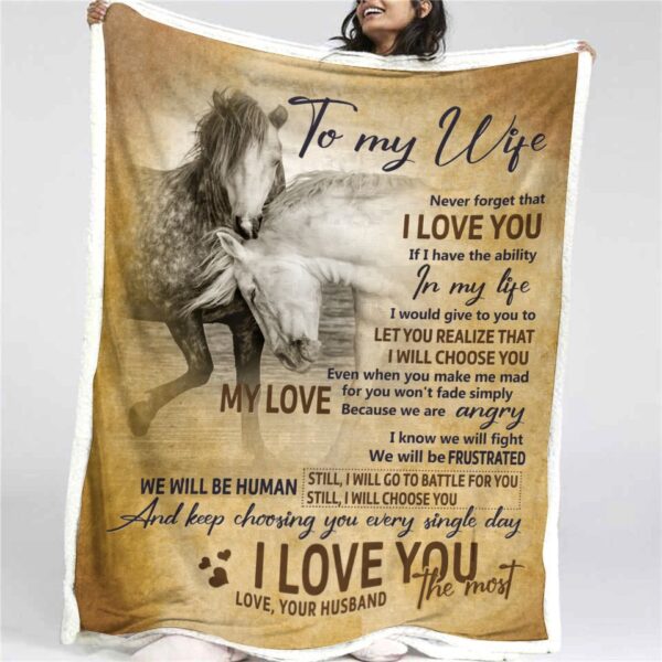 Horse To My Wife Fleece Blanket Sherpa Blanket
