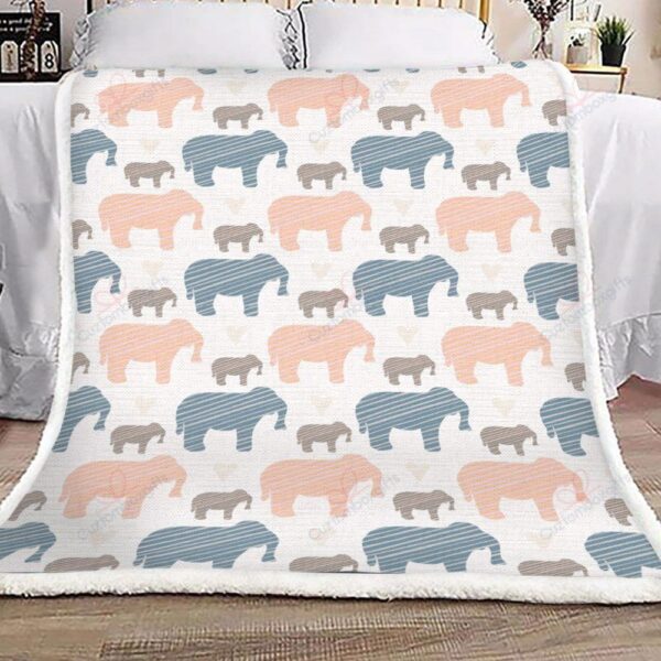 Elephants Fleece Blanket Sherpa Blanket