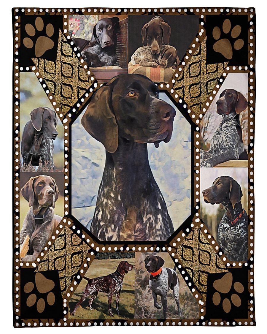 German Shorthaired Pointer Embroidery Fleece Blanket Sherpa Blanket The Daisy Shop
