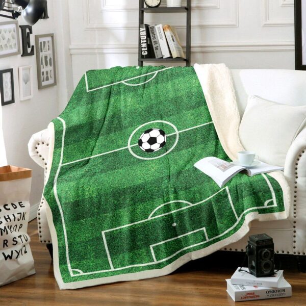 Soccer Fleece Blanket Sherpa Blanket