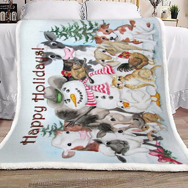 Snowman Fleece Blanket Sherpa Blanket