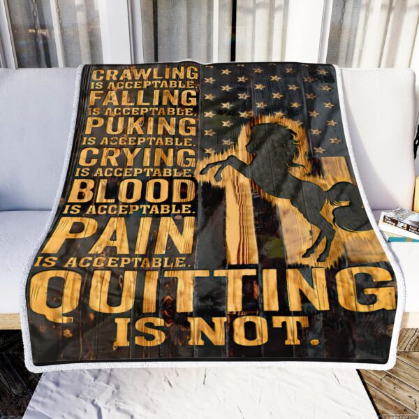 Horse Quitting Is Not Ni1203002YE Fleece Blanket Sherpa Blanket