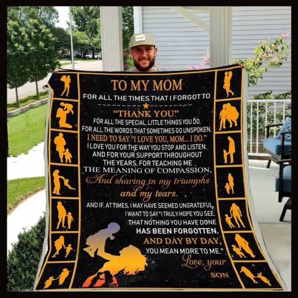 Family Son To Mom For All The Times Fleece Blanket Sherpa Blanket