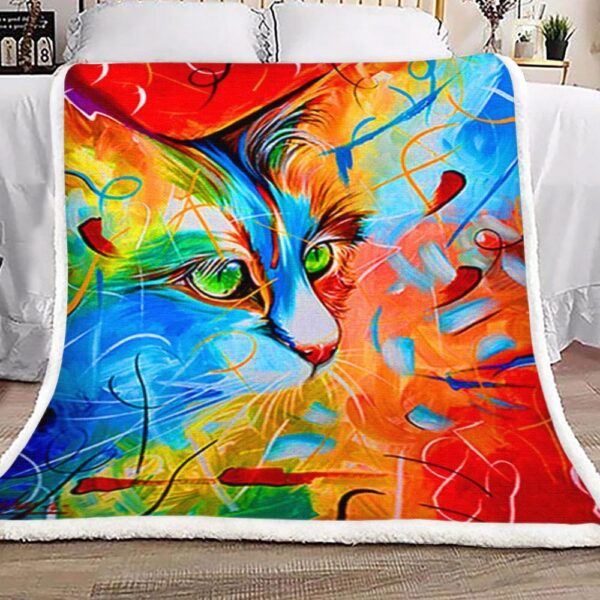 Cat Colors Fleece Blanket Sherpa Blanket