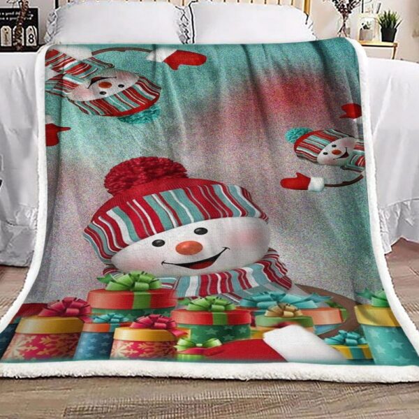 Snowman Christmas Fleece Blanket Sherpa Blanket