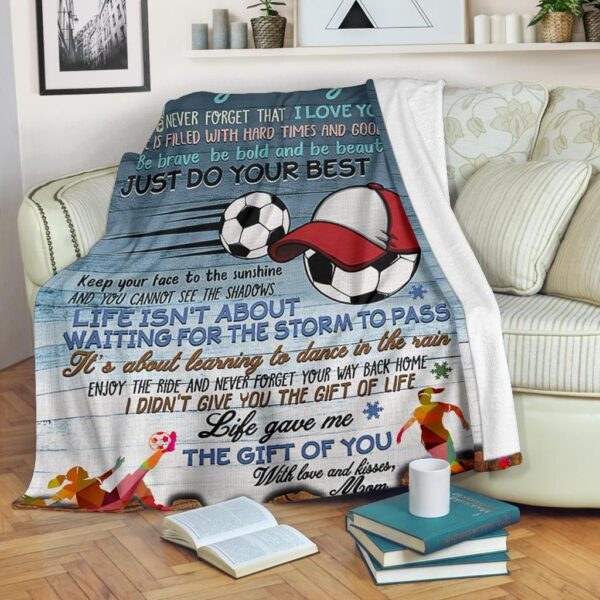 To My Daughter Soccer Fleece Blanket Sherpa Blanket