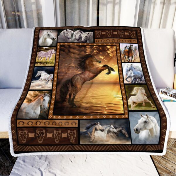 Horse Fleece Blanket Sherpa Blanket