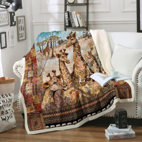 Giraffe Fleece Blanket Sherpa Blanket