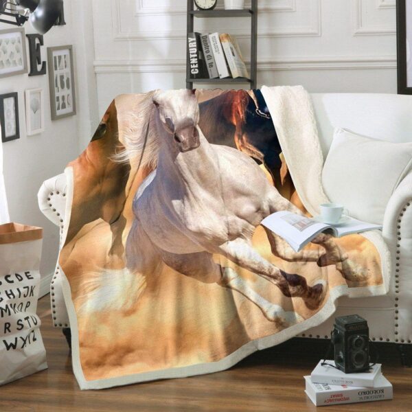 Horse Fleece Blanket Sherpa Blanket
