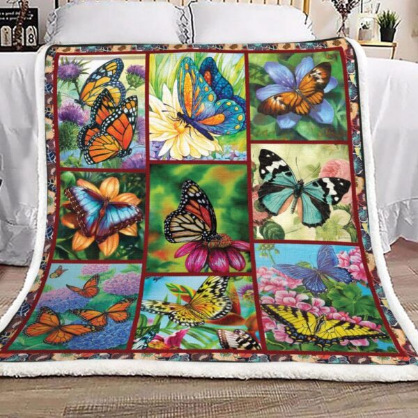 Butterfly Fleece Blanket Sherpa Blanket