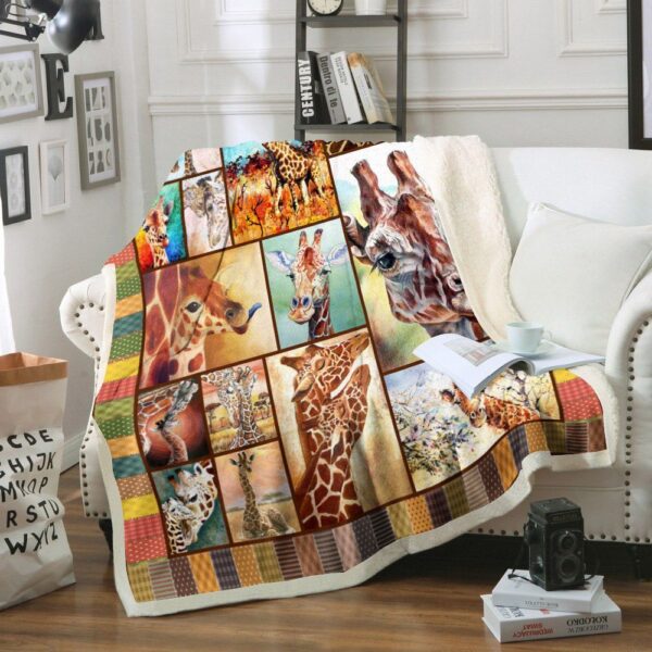 Giraffe Fleece Blanket Sherpa Blanket