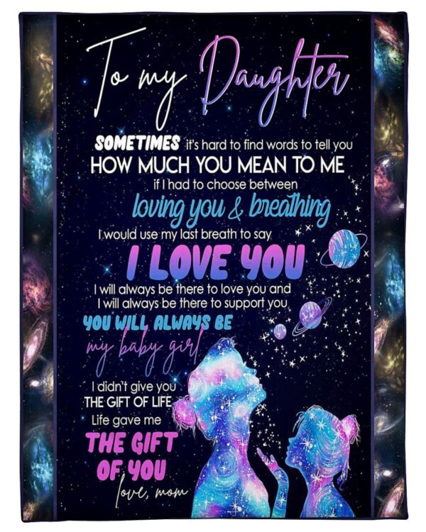 Mom To Daughter Loving You And Breathing Fleece Blanket Sherpa Blanket