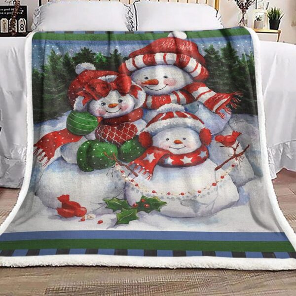 Christmas Snowman Fleece Blanket Sherpa Blanket