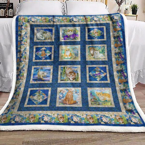 Cat Fleece Blanket Sherpa Blanket