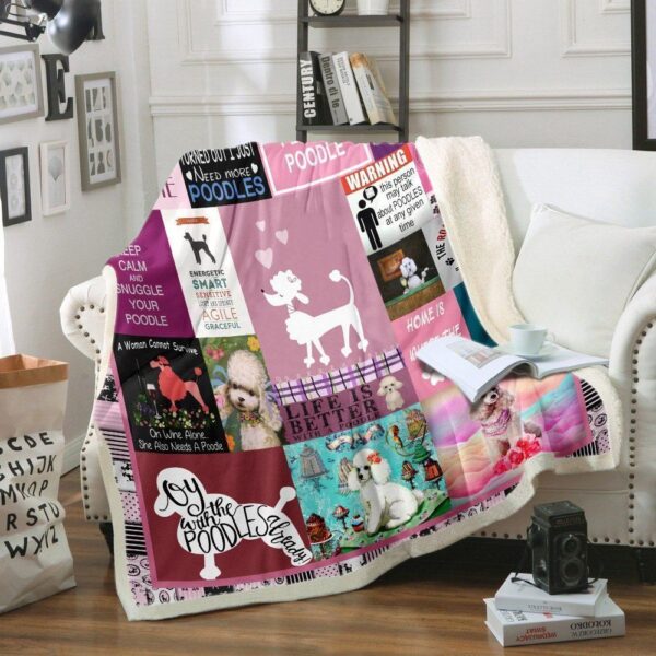 Life Is Better With A Poodle Fleece Blanket Sherpa Blanket