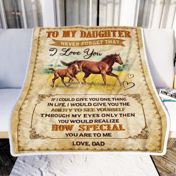 Horse To My Daughter How Special You Are To Me Fleece Blanket Sherpa Blanket