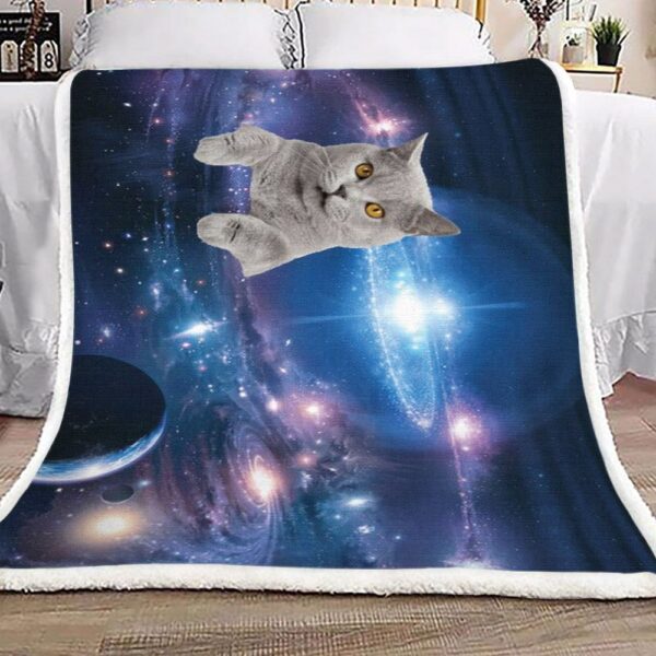Cat Galaxy Fleece Blanket Sherpa Blanket