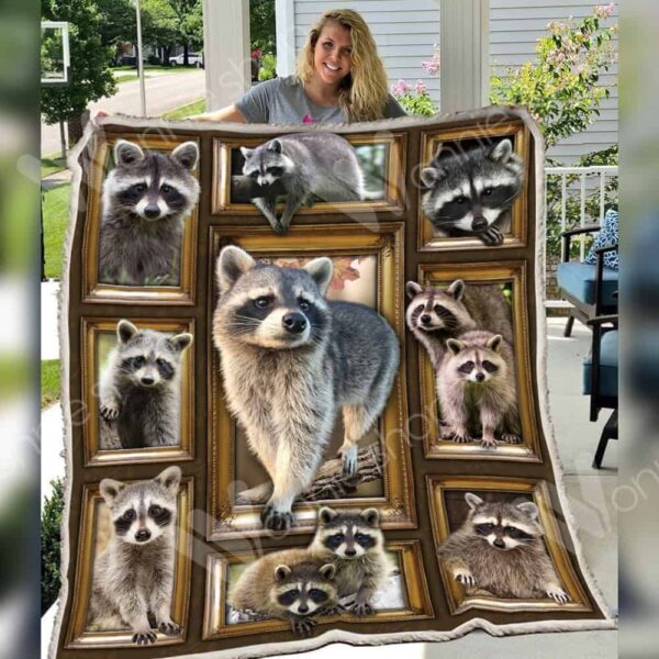 Raccoon Fleece Blanket Sherpa Blanket
