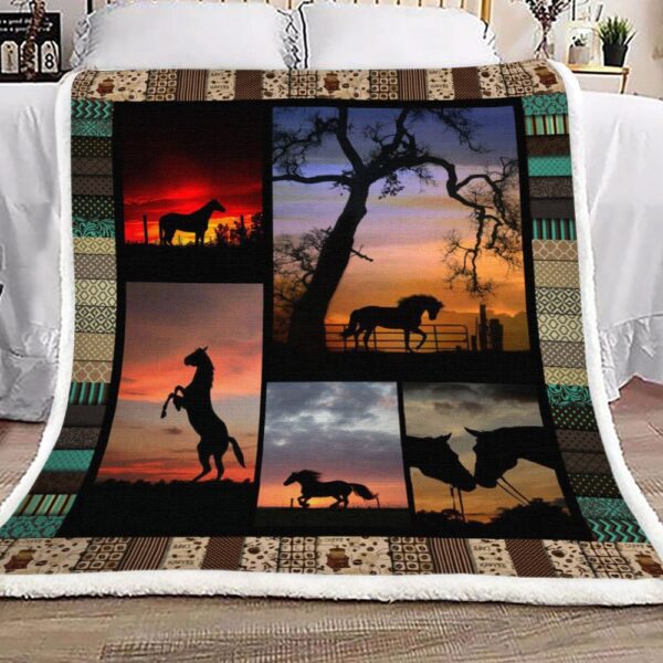 Horse Fleece Blanket Sherpa Blanket