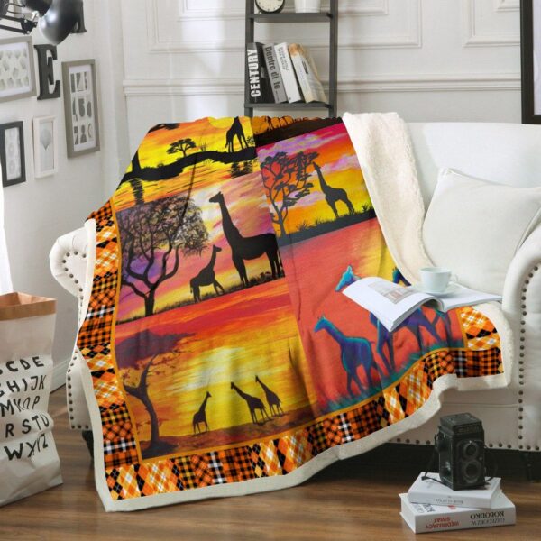 Giraffe Fleece Blanket Sherpa Blanket
