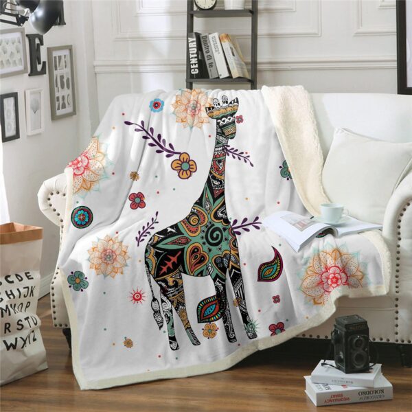 Giraffe Bohemian Fleece Blanket Sherpa Blanket