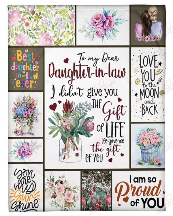 Mom To Daughter In Law Love You To The Moon Fleece Blanket Sherpa Blanket