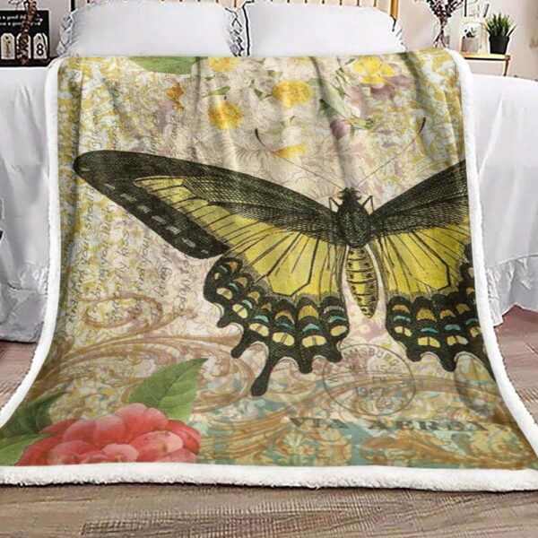 Butterfly Fleece Blanket Sherpa Blanket