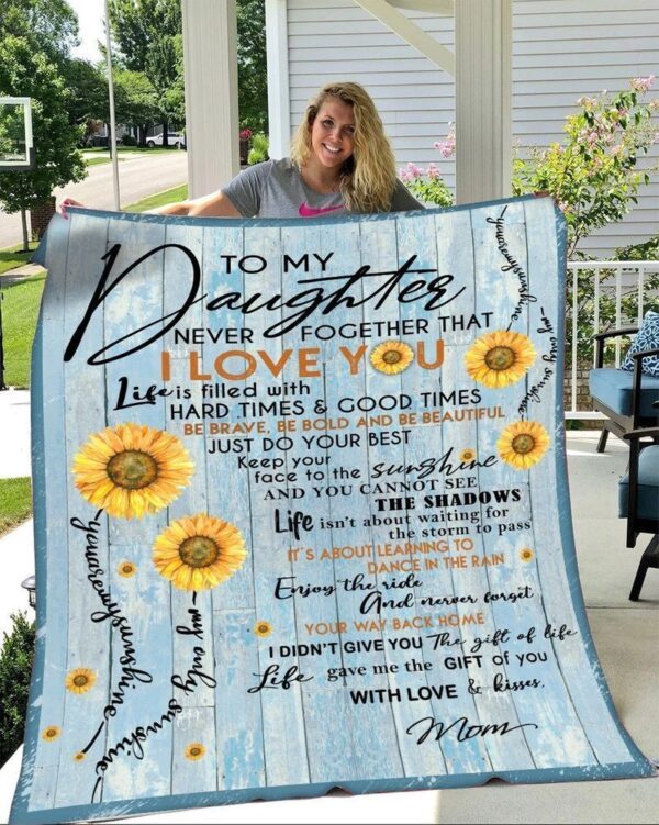 To My Daughter Mom Fleece Blanket Sherpa Blanket