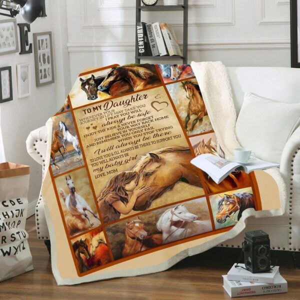 Horse To My Daughter Fleece Blanket Sherpa Blanket