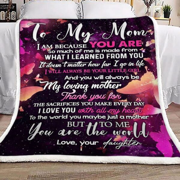 Butterfly Daughter To Mom Fleece Blanket Sherpa Blanket