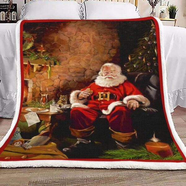 Christmas Santa Claus Fleece Blanket Sherpa Blanket