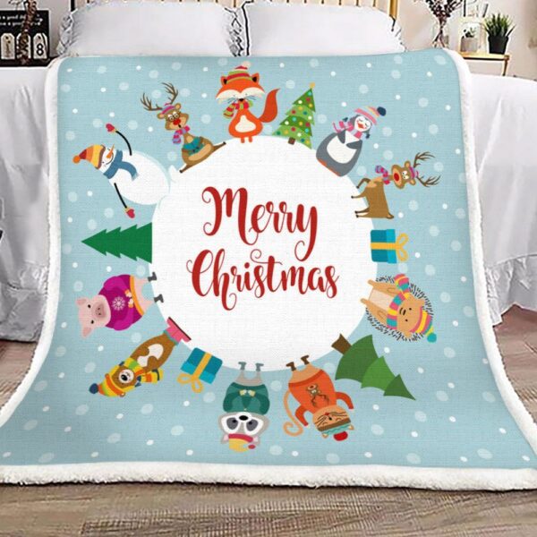 Merry Christmas Fleece Blanket Sherpa Blanket