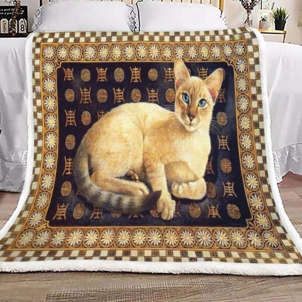 Sunflower Cutie Cat Fleece Blanket Sherpa Blanket