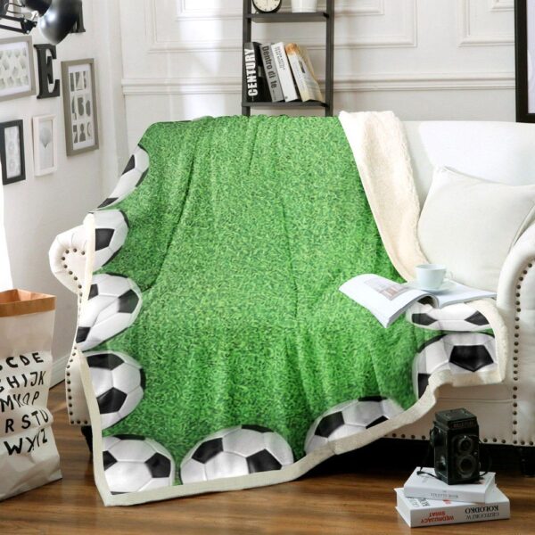 Soccer Fleece Blanket Sherpa Blanket
