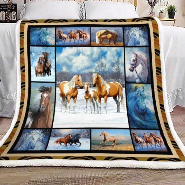 Horse Fleece Blanket Sherpa Blanket