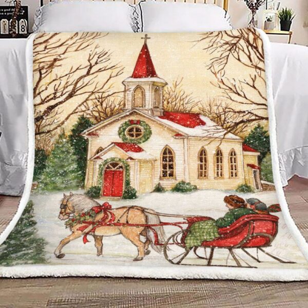 Church For Christmas Fleece Blanket Sherpa Blanket