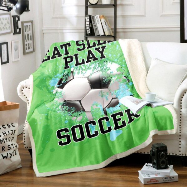 Soccer Fleece Blanket Sherpa Blanket